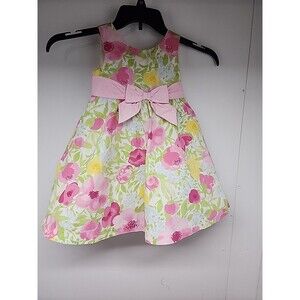 Gymboree Sleeveless Floral Easter Dress 3T Super Cute Pink Bow Girlie Petticoat